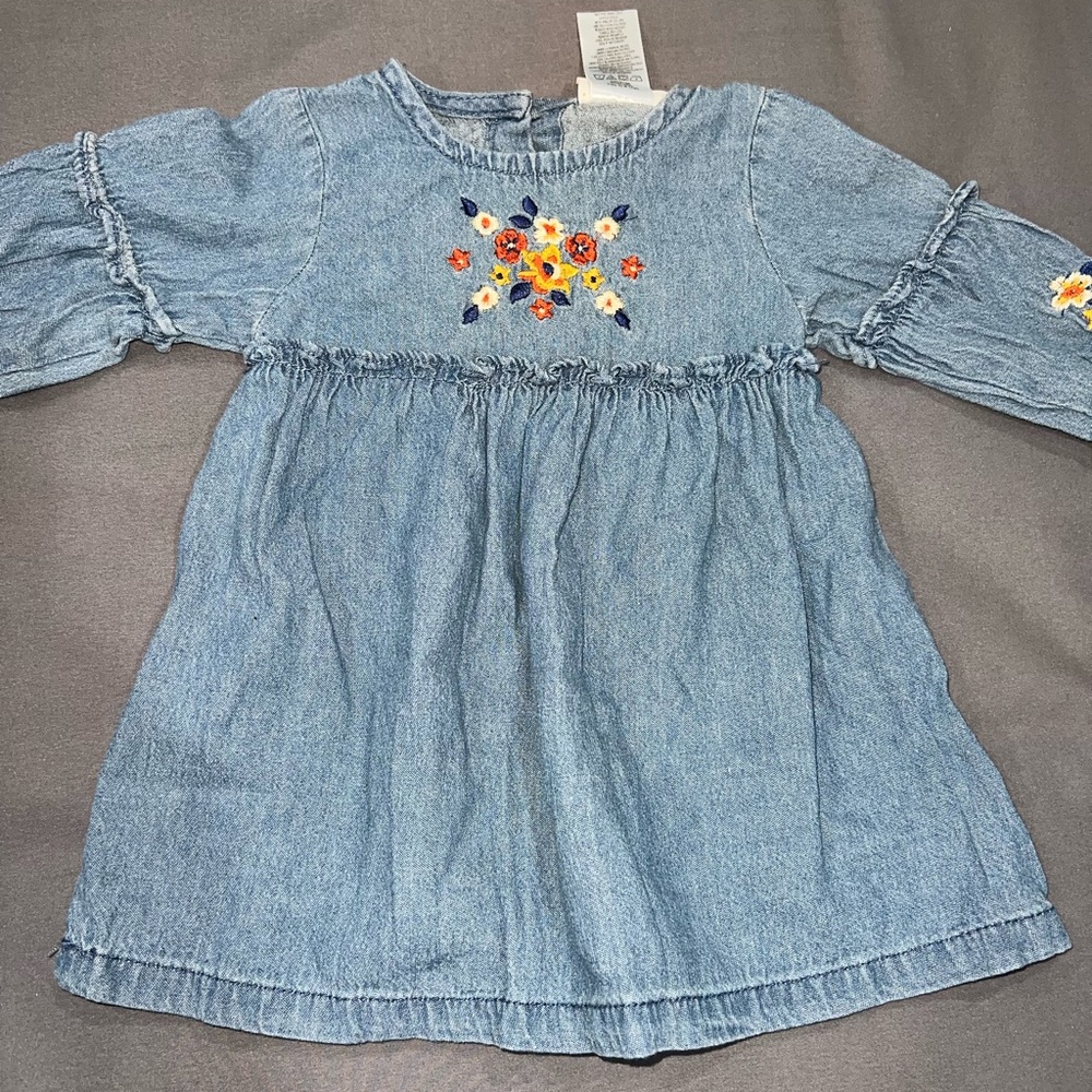 Infants Long Sleeve Jean Dress
